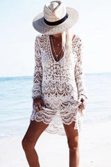 Revneu  Boho Crochet Tunic Cover Up