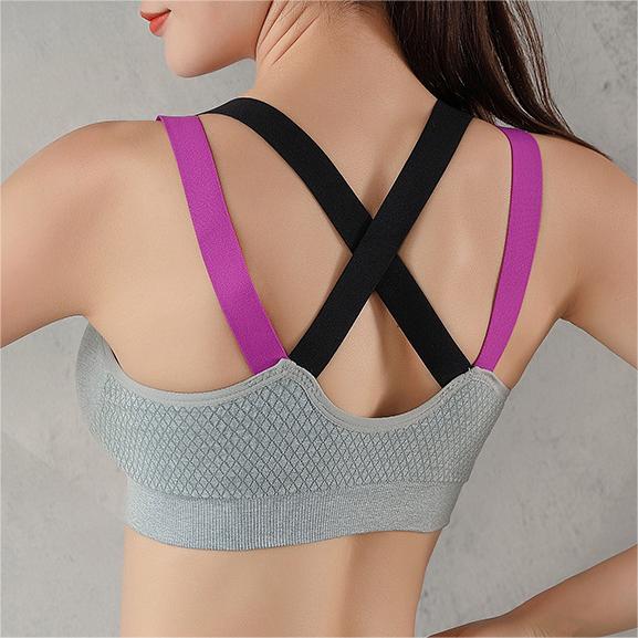 Cross-Strap Back Medium Support Sports Yoga Wireless Bra