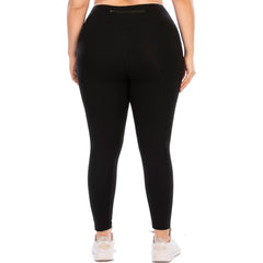 Athletic Tummy ontrol Plus Size Tik Tok Leggings Black