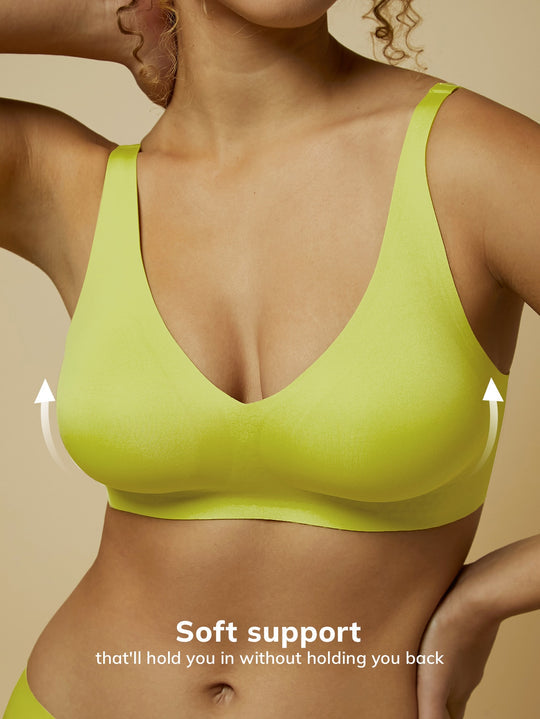 Wireless Plunge Lounge Bra Green