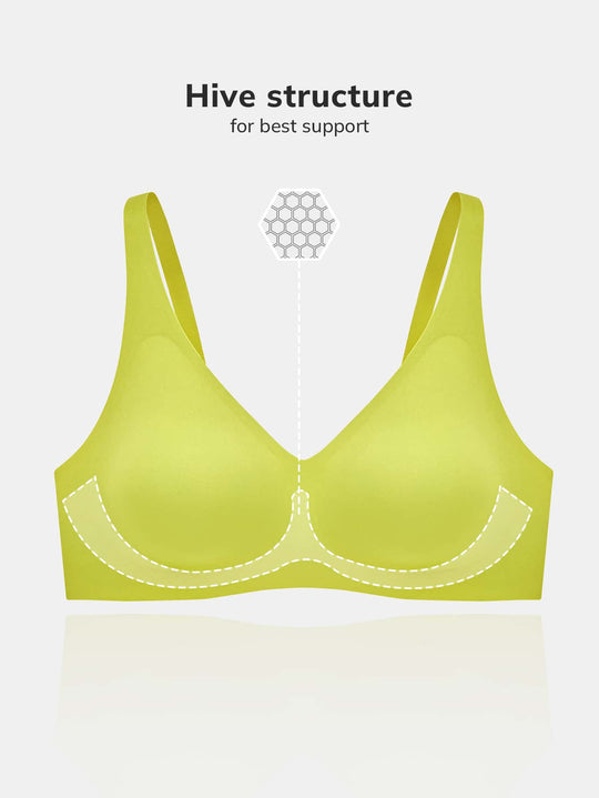 Wireless Plunge Lounge Bra Green