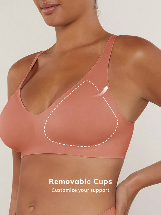 Wireless Plunge Lounge Bra Pink