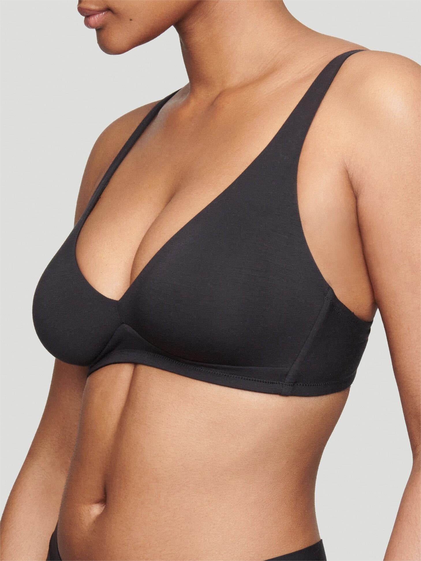 Solid color deep V Wireless Bra