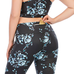 High Waist Leggings Plus Size Yoga Pants Floral Print