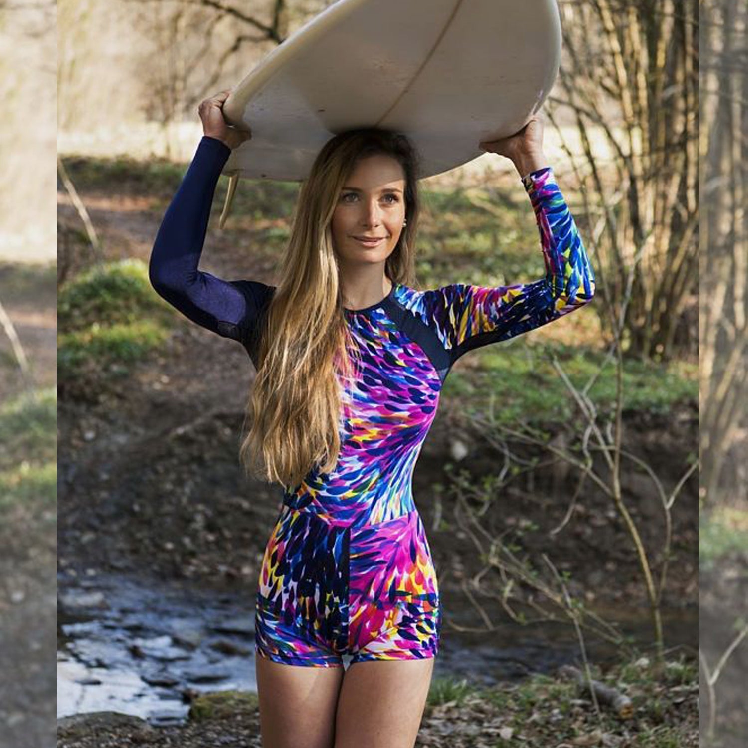 One Piece Long Sleeve Rash Guard Swimsuit Boyleg Swimwear