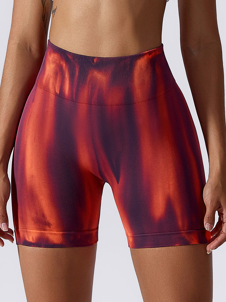 Seamless Tie Dye Yoga Shorts