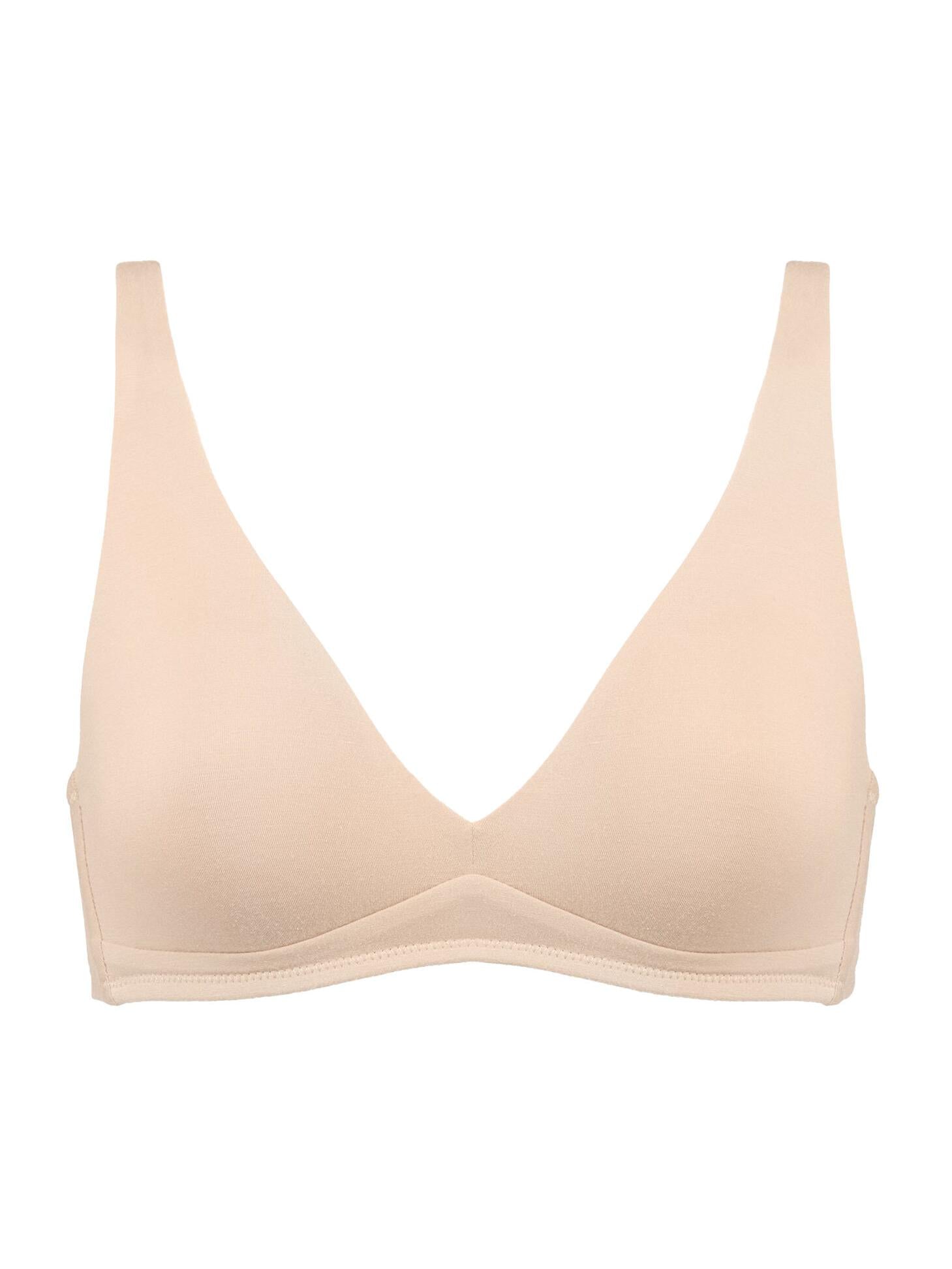 Solid color deep V Wireless Bra