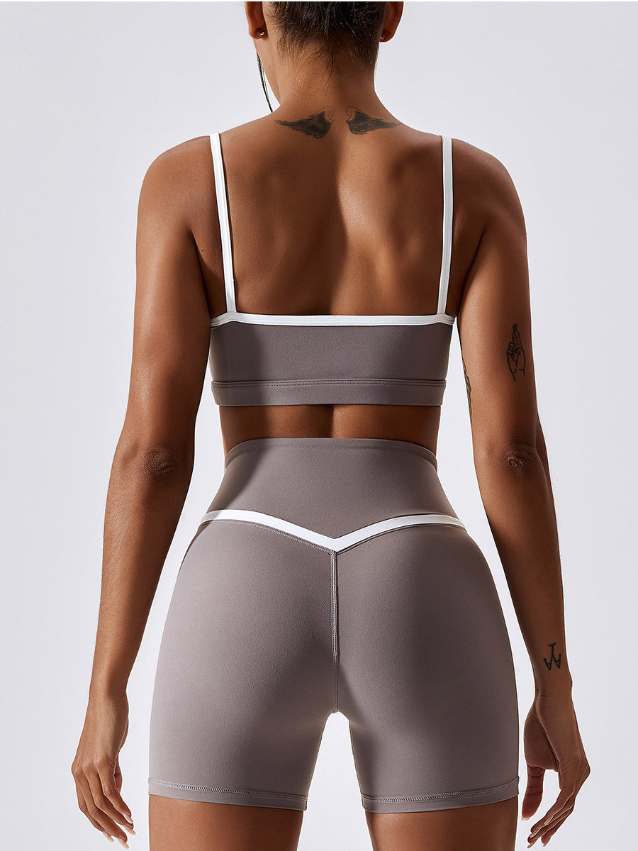 Air Cloud Contrast Strapes Yoga Bra