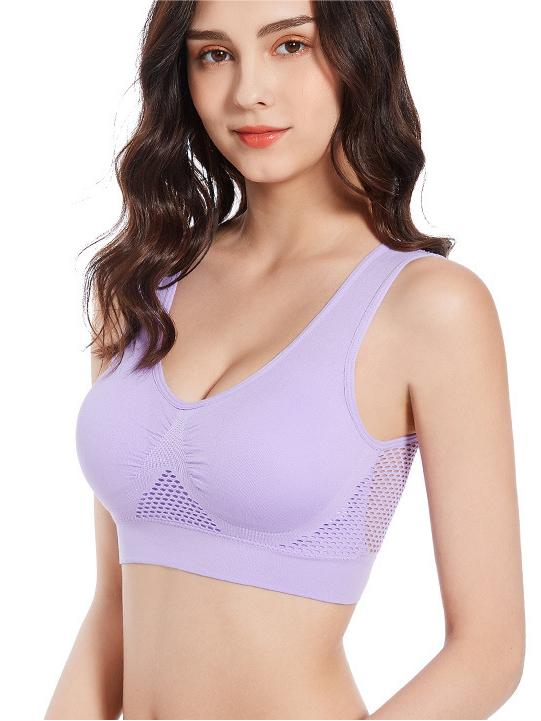 Ventilate Mesh Medium Support Plus Size Wireless Sports Bra