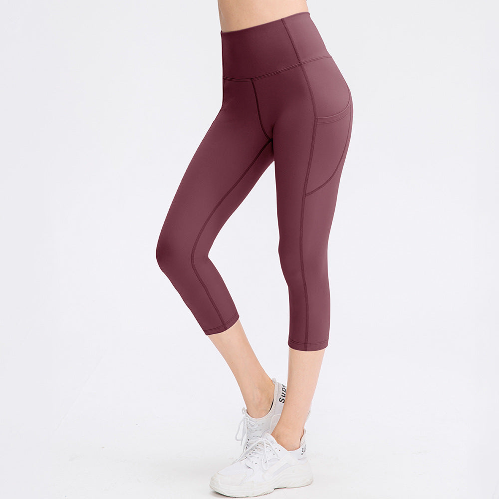 Cropped High Waist Pocket Sport Leggings