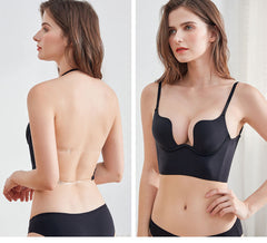 Underwire Deep V-Cup Multiway Push Up Backless Bra & Underwear Set