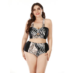 SiySiy Plus Size One Piece Swimsuits High Waisted Leopard Print