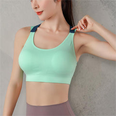 Cross-Strap Back Medium Support Sports Yoga Wireless Bra