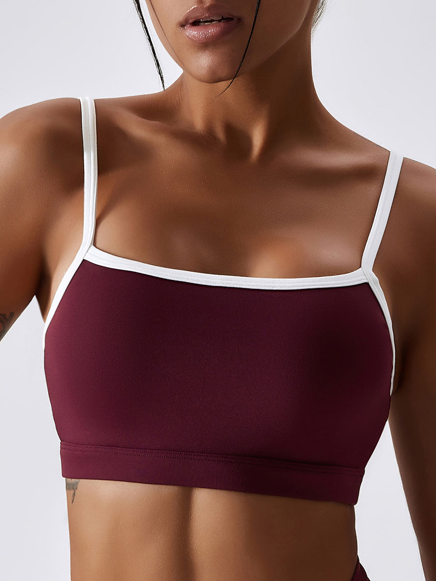 Air Cloud Contrast Strapes Yoga Bra