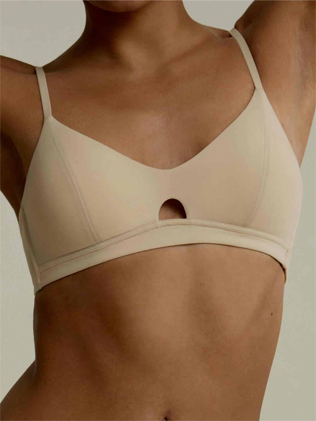 Soft Modal Triangle Hollow Out Wireless Bra