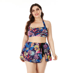 SiySiy Plus Size Swimwear Two Piece Swimsuit Top Apron High Waist Swimwear