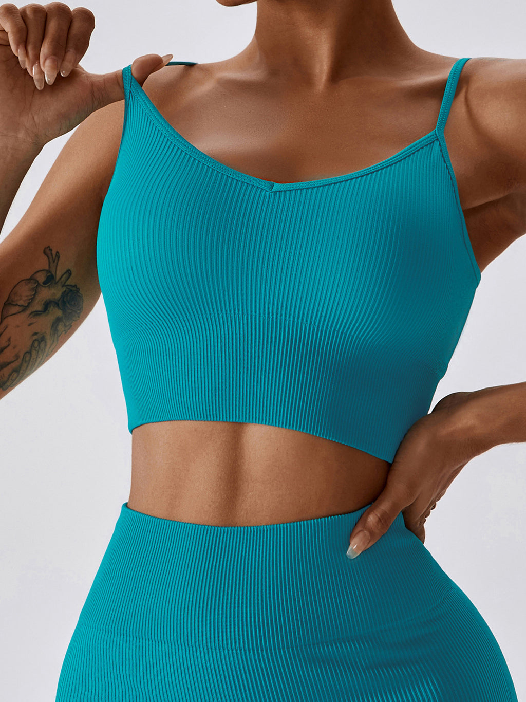 Seamless Rib Cross Back Yoga  Bra