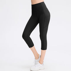 Cropped High Waist Pocket Sport Leggings