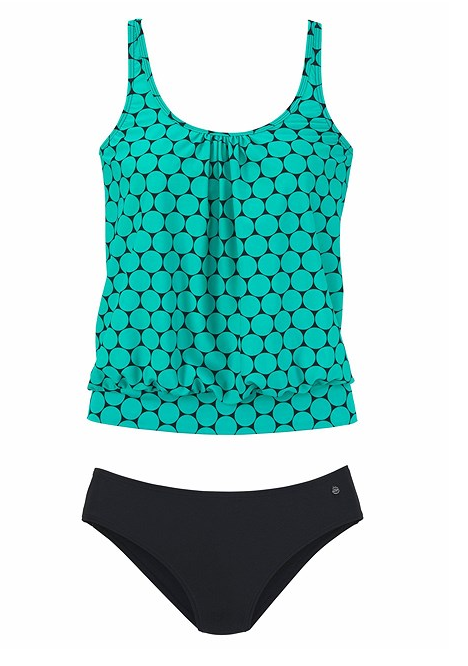 Revneu  Turquoise Oversized Print Tankini Set Flash Sale
