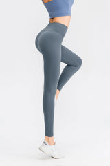 High Waisted Crossover Plain Leggings