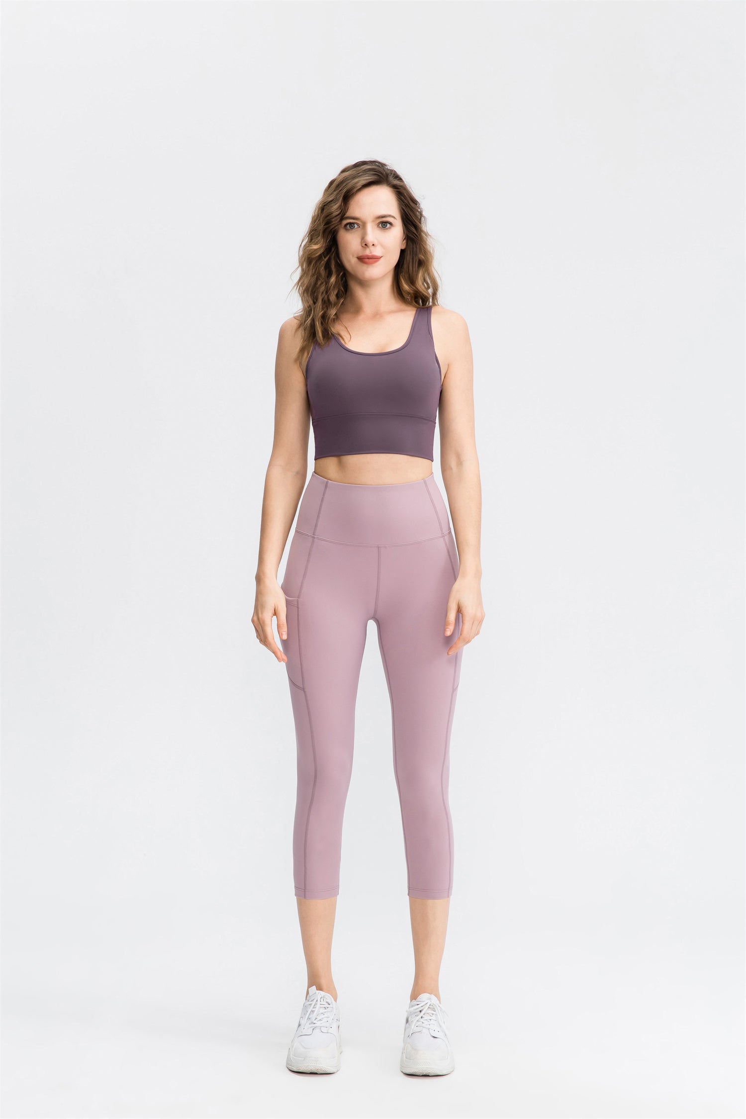 Cropped High Waist Pocket Sport Leggings