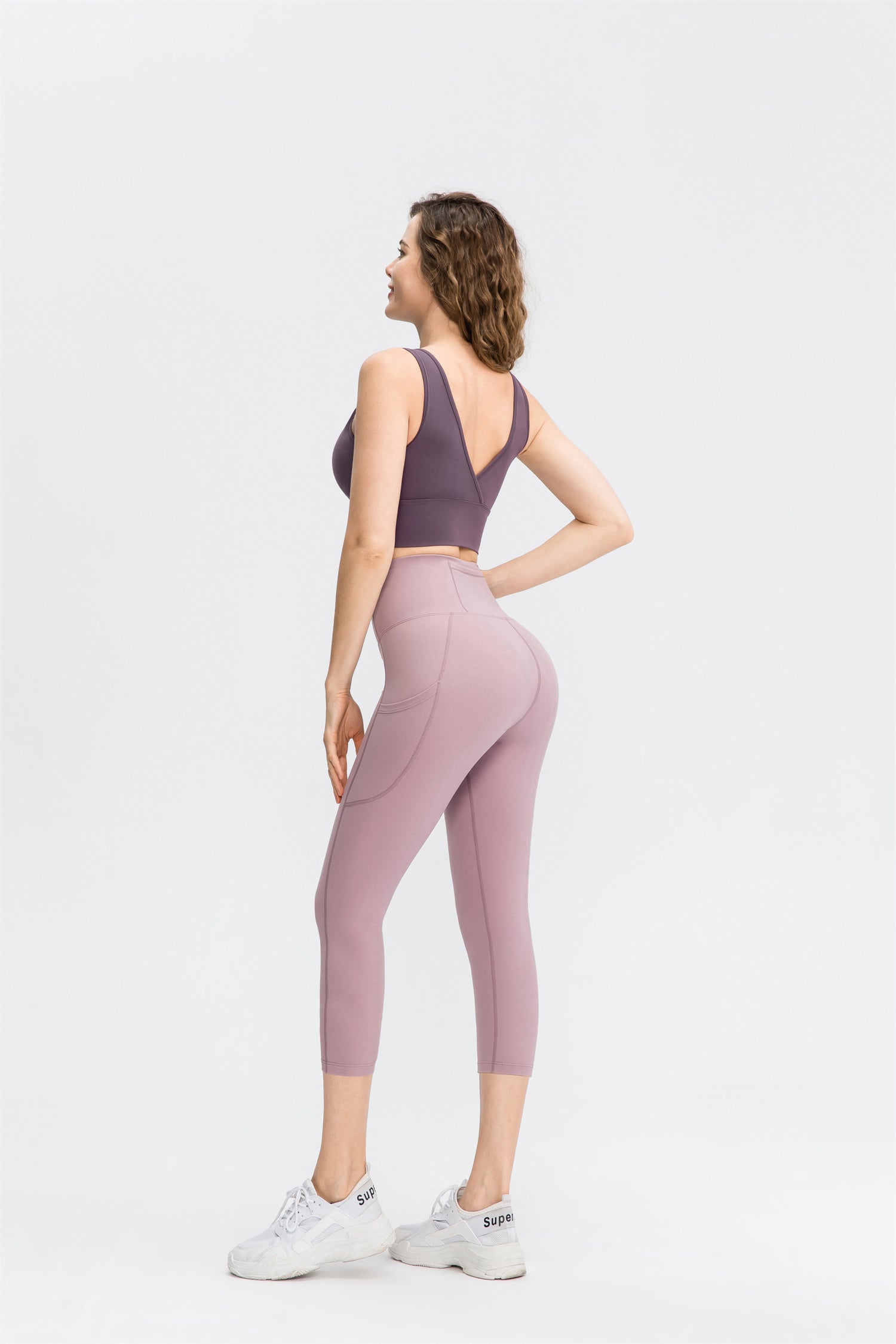 Cropped High Waist Pocket Sport Leggings