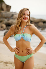 Revneu  Glamorous Halter Collar Gradient Bikini