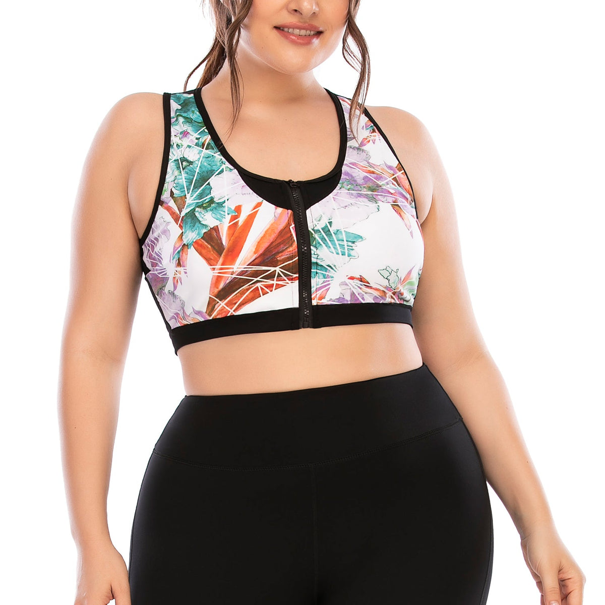 Workout Tank for Floral Printed Plus Size