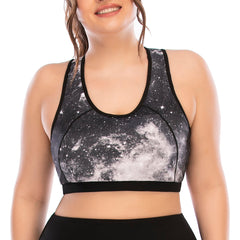 Plus Size High Impact Yoga Tops Printed