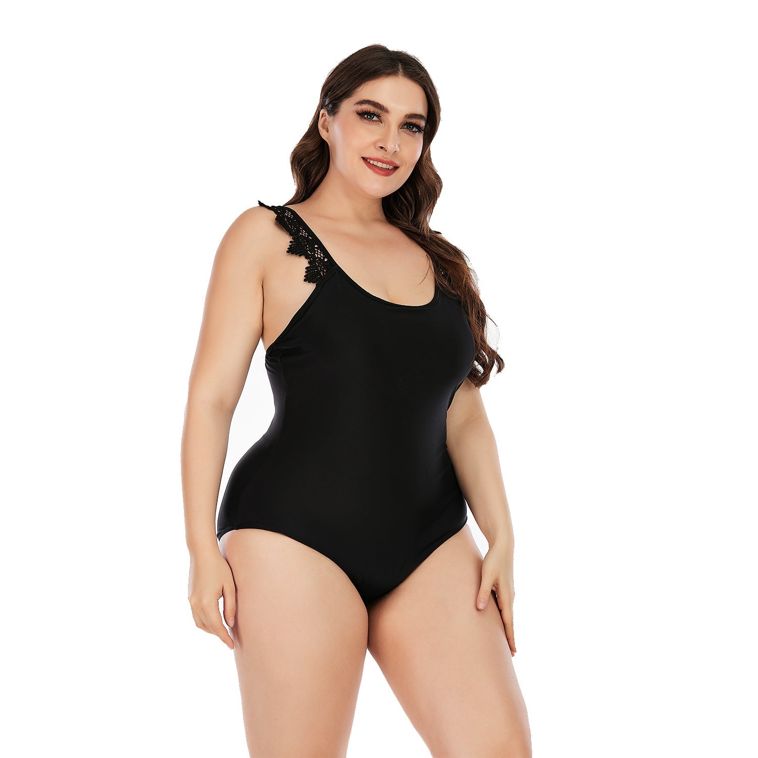 SiySiy Plus Size One Piece Swimsuits for Lace Trim Bathing Suits