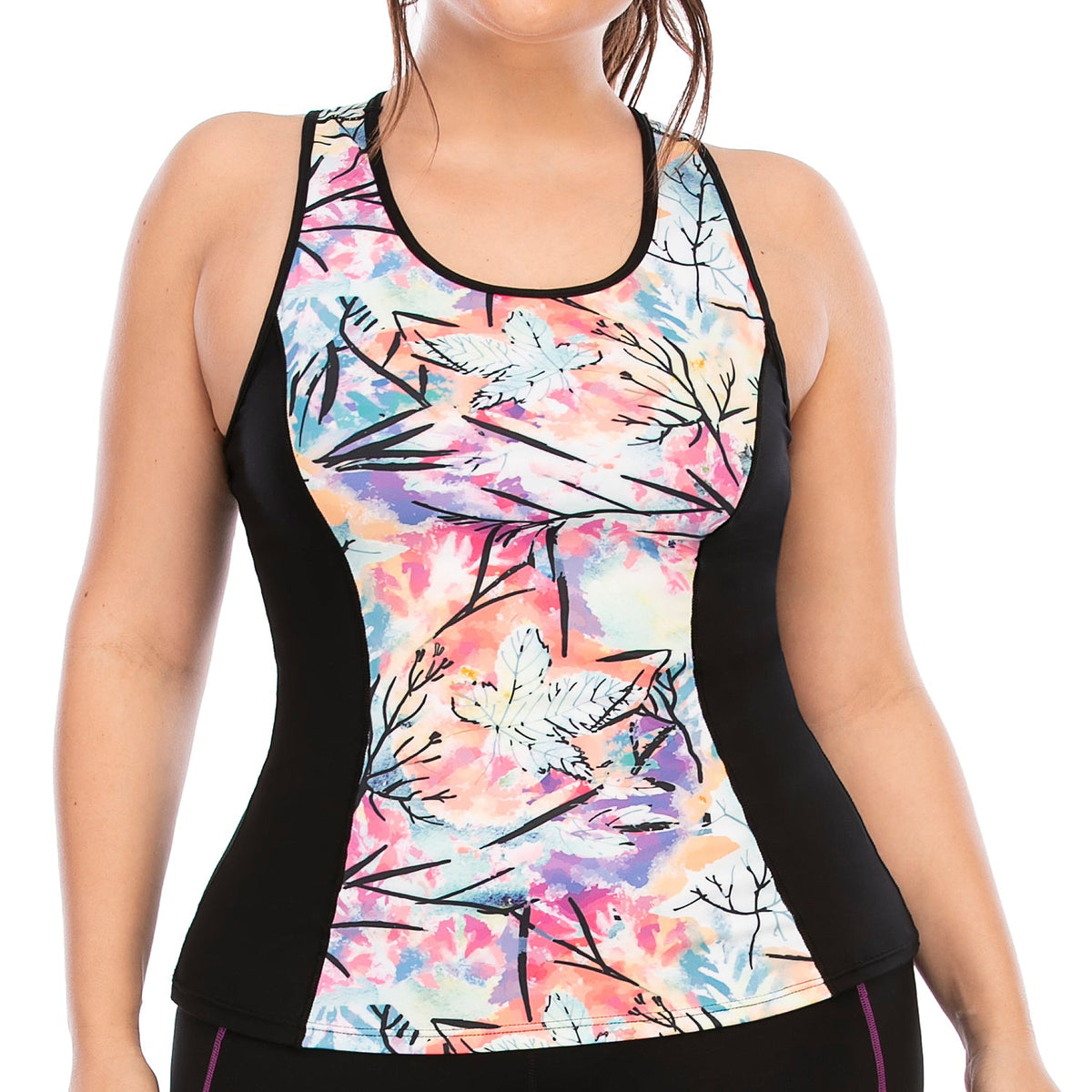 Printed Yoga Tops Workout Tank Plus Size