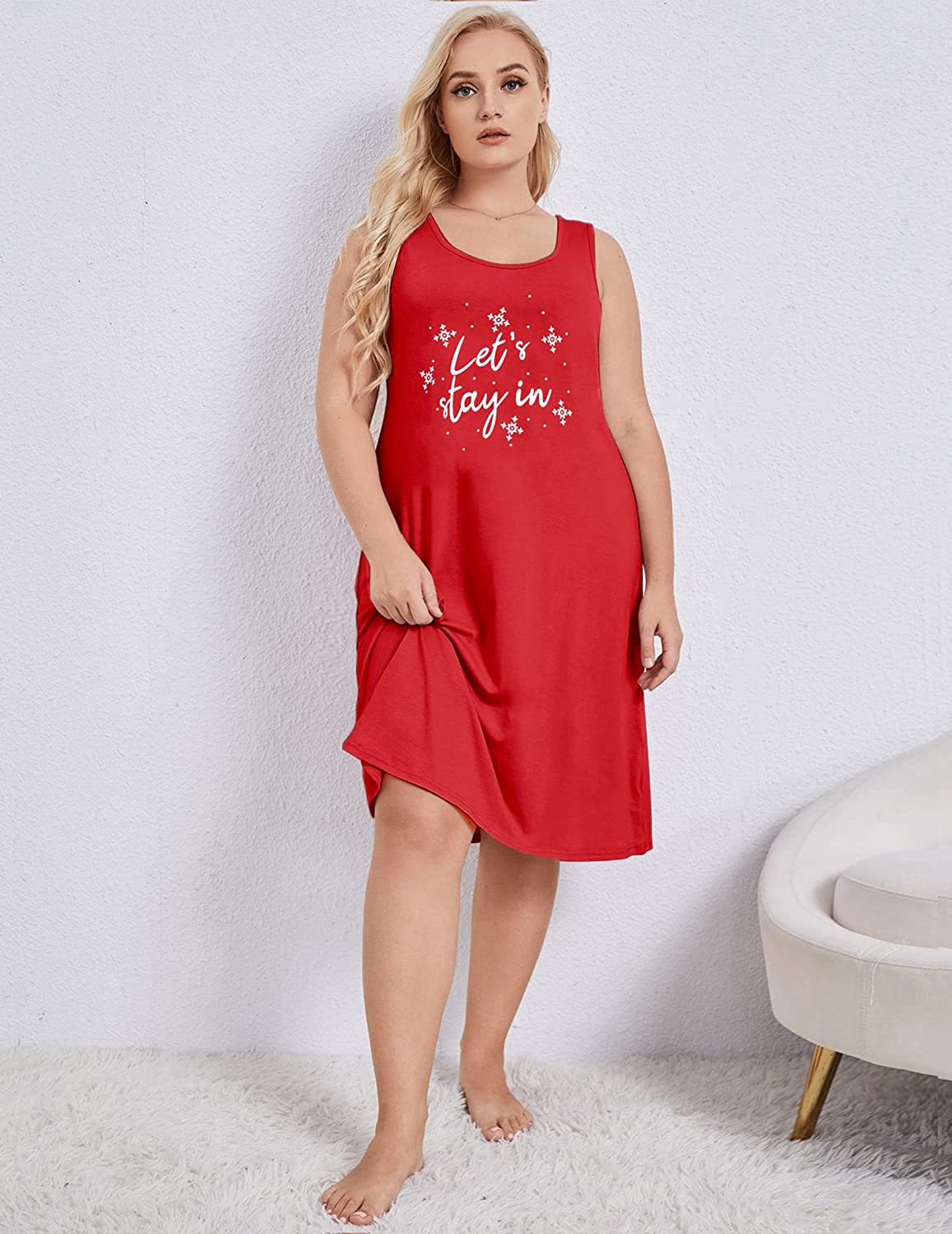 Avidlove Tank Nightgown for Print Sleepshirt Chemise Racerback Sleeveless Sleepwear Night Dress