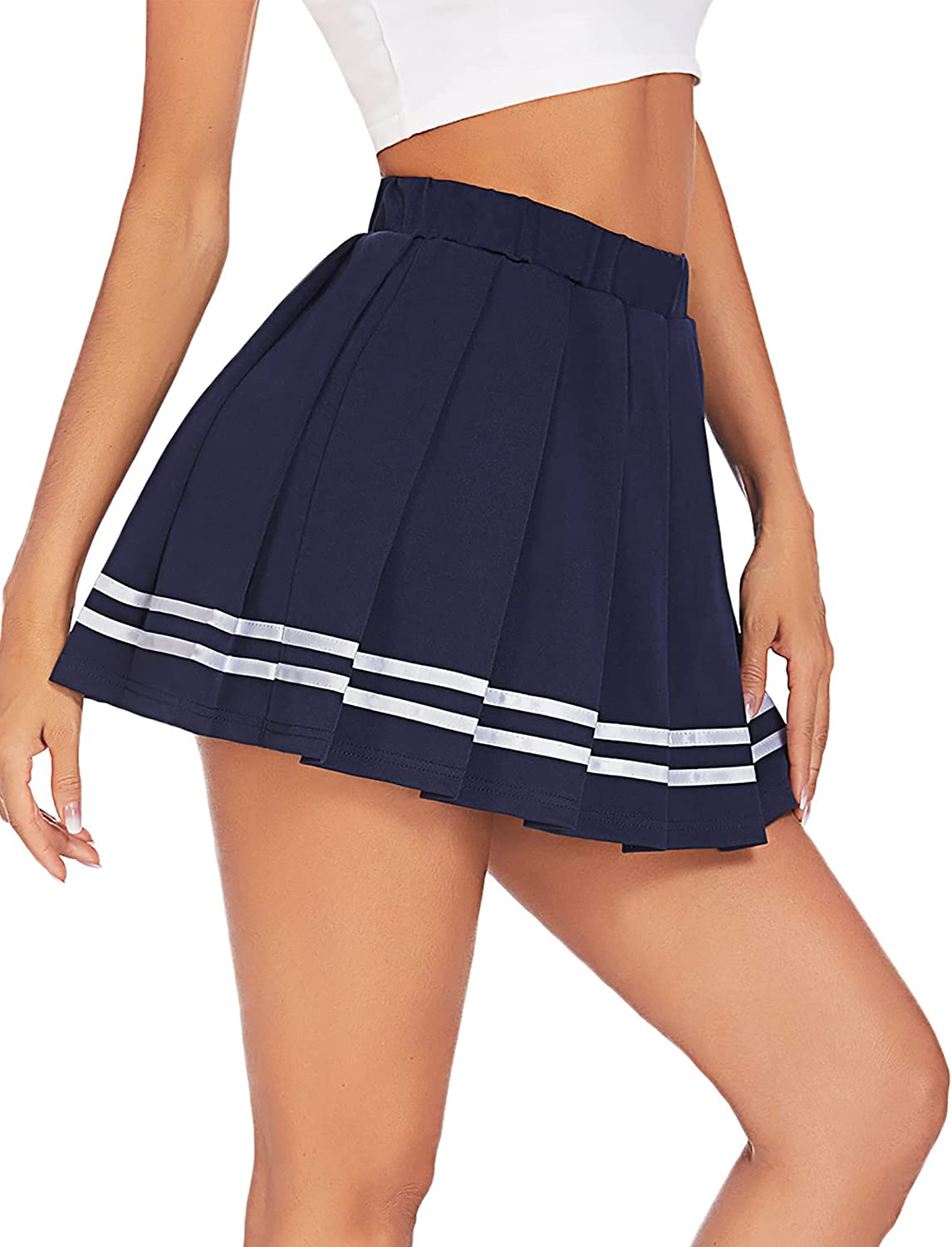 Avidlove Pleated Skirt School Uniform Skirt Mini Skirt Pleated Cheer Skirt