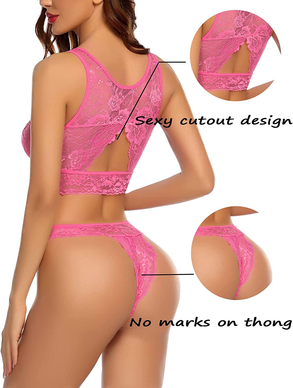 Avidlove Lingerie 2 Piece Lace Babydoll Bra and Panty Set Mini Sleepwear