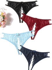 Avidlove Lace Panties Underwear Floral Lace Briefs with Cute Bow Center