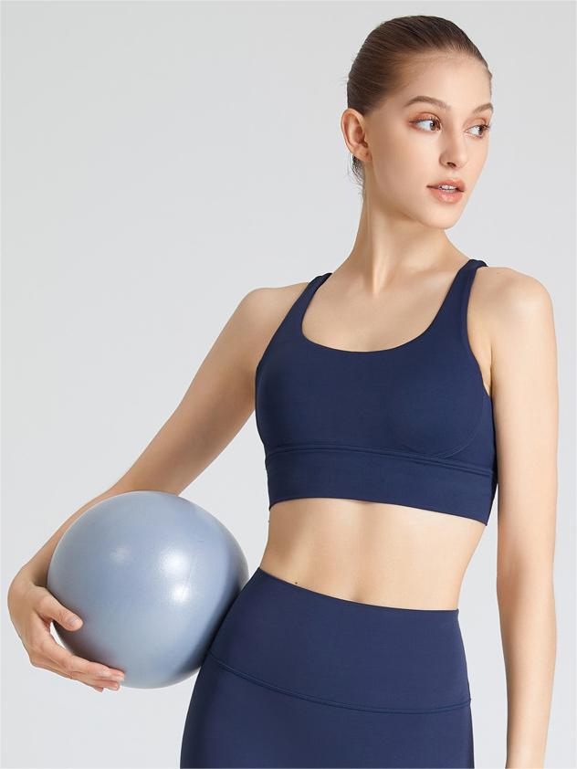 Cross-Strap Back Support Sports Yoga Wireless Bra