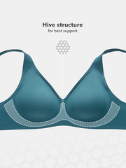 Wireless Plunge Lounge Bra Blue