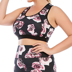 Yoga Tops Rose Printed for Plus Size