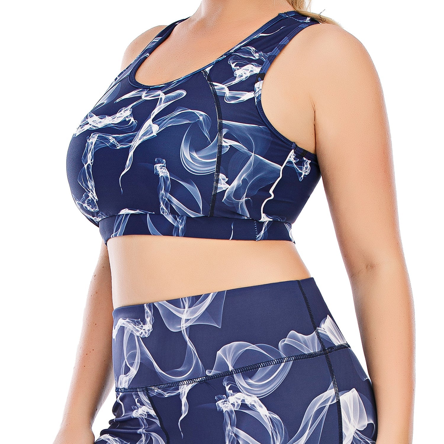 Blue Color Gym Tops for Plus Size