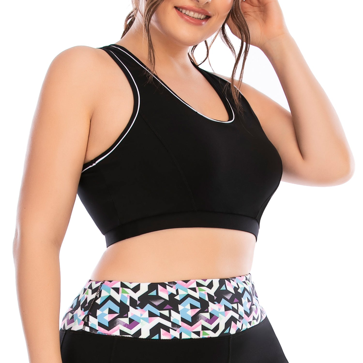 Plus Size Yoga Workout Tops Black Color