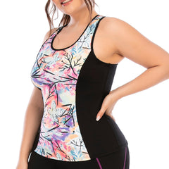 Printed Yoga Tops Workout Tank Plus Size