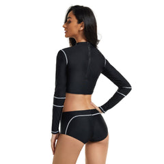 Long Sleeve Swimsuit for Crop Top Rash Guard