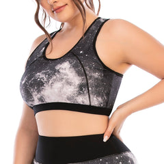 Plus Size High Impact Yoga Tops Printed