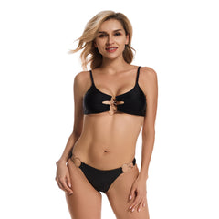 O-Ring String Bikini Swimsuit Cheeky Thong Bikini Set Two Pieces Bathing Suit