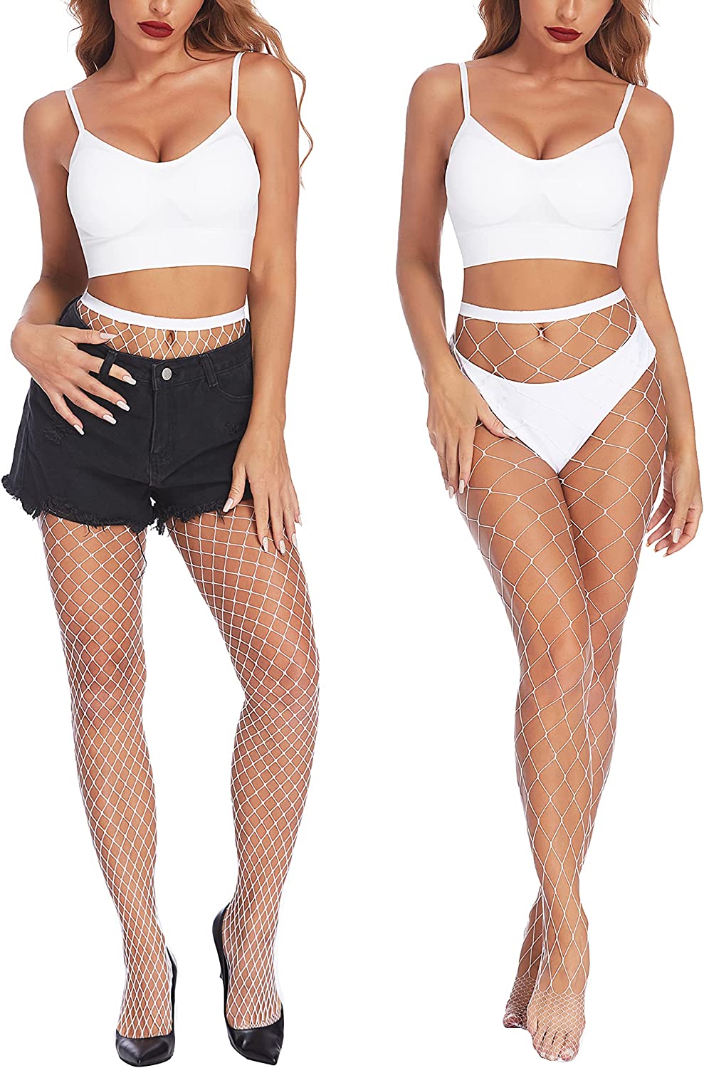 Avidlove Fishnet Thigh Highs Plus Size Fishnet Stockings Pantyhose for Tights