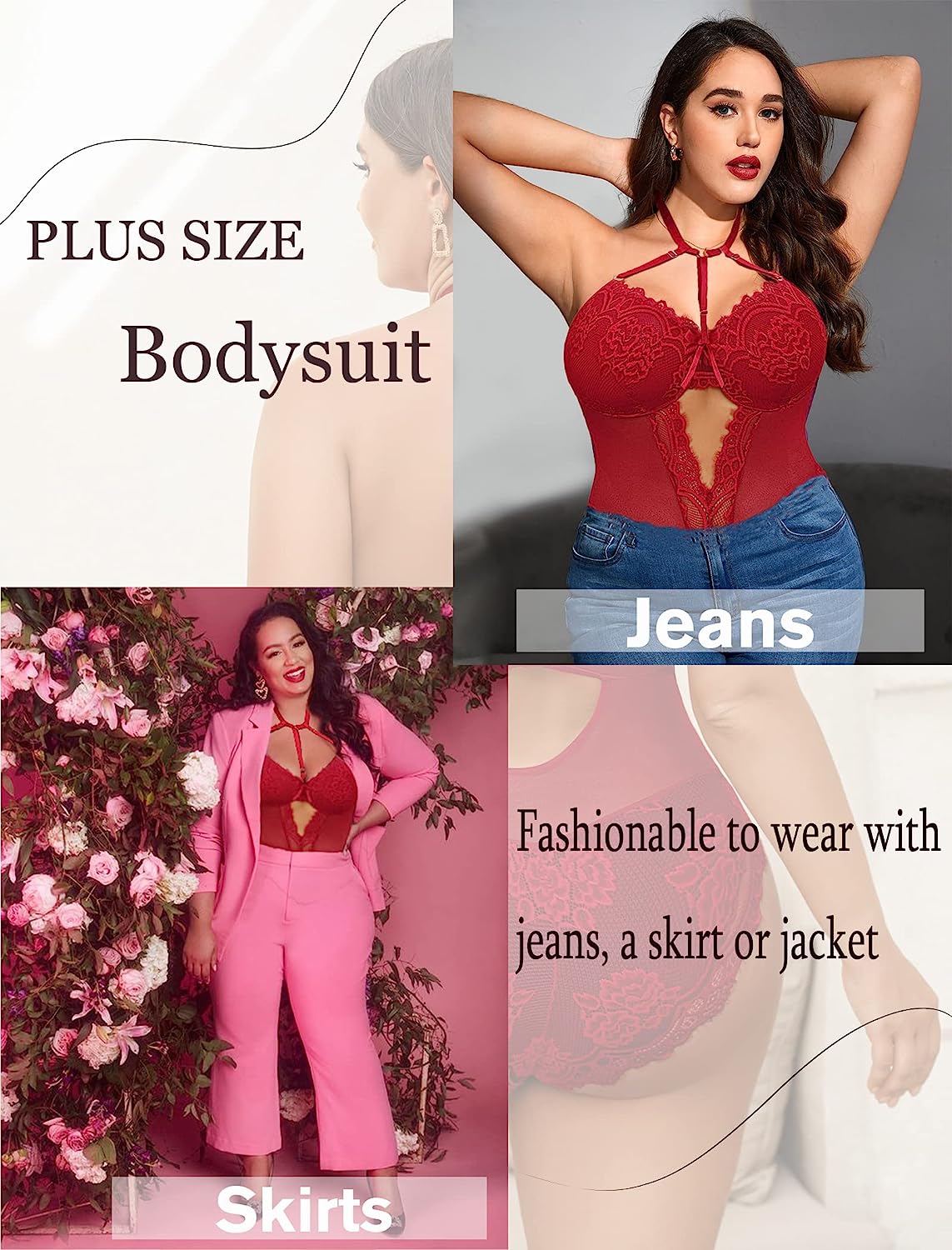 Avidlove Plus Size Lingerie for Lace Bodysuit Teddy Lingerie One Piece Babydoll