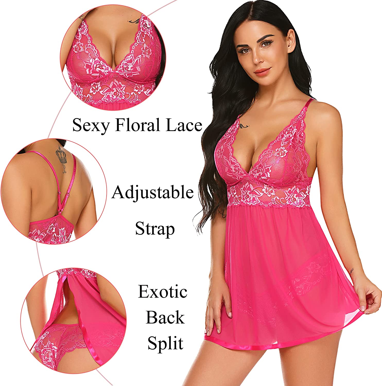 Avidlove Plus Size Lingerie for Mesh Babydoll Chemise Lace Pregnant Boudoir Outfits