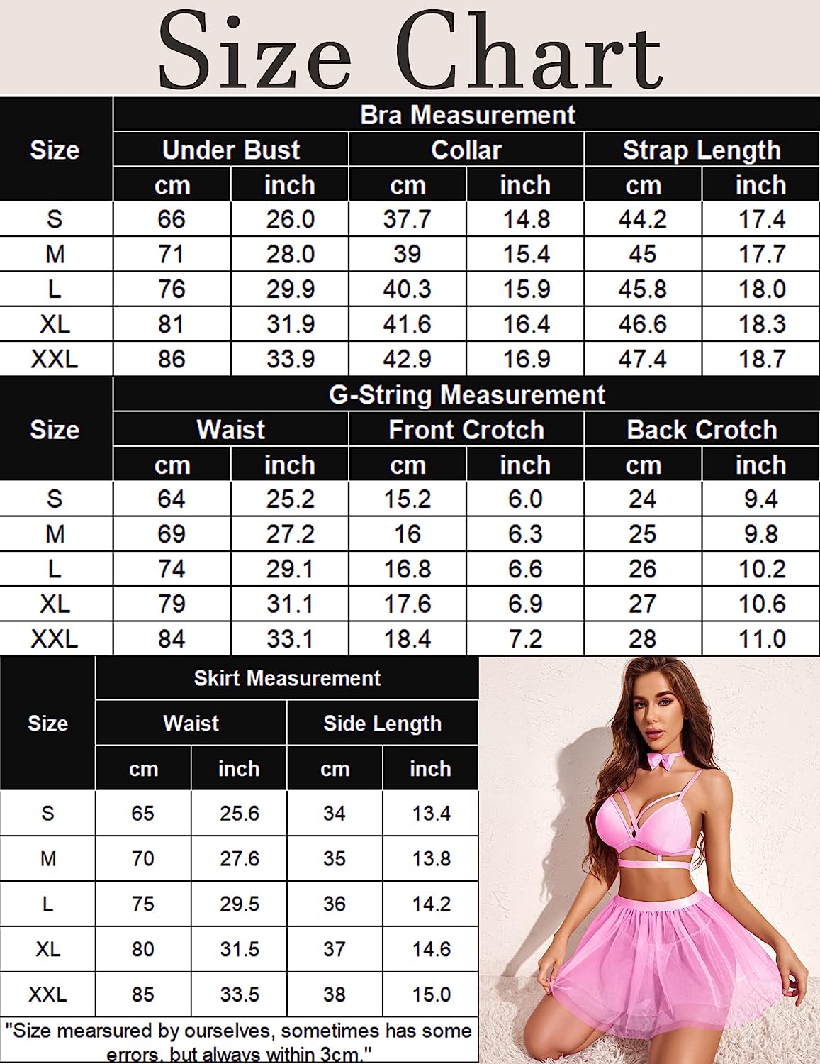 Avidlove Lingerie For Strappy Lingerie With Skirt Set Removable Choker Sleepwear S-XXL