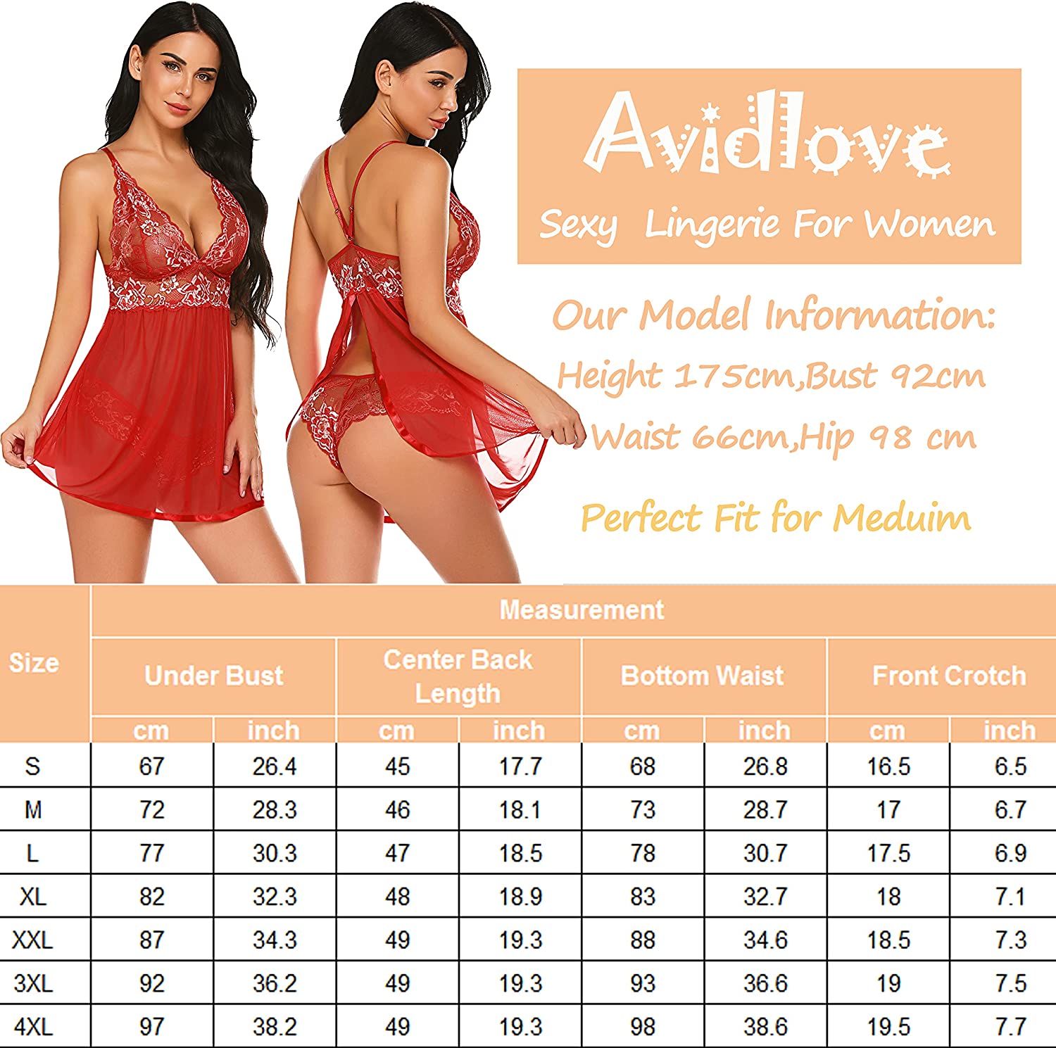 Avidlove Plus Size Lingerie for Mesh Babydoll Chemise Lace Pregnant Boudoir Outfits