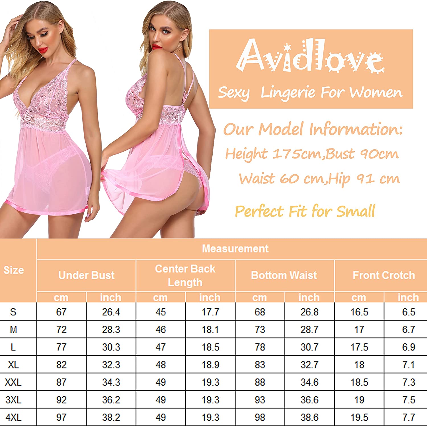 Avidlove Plus Size Lingerie for Mesh Babydoll Chemise Lace Pregnant Boudoir Outfits